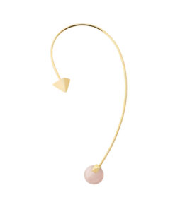 pendant earring with rose quartz