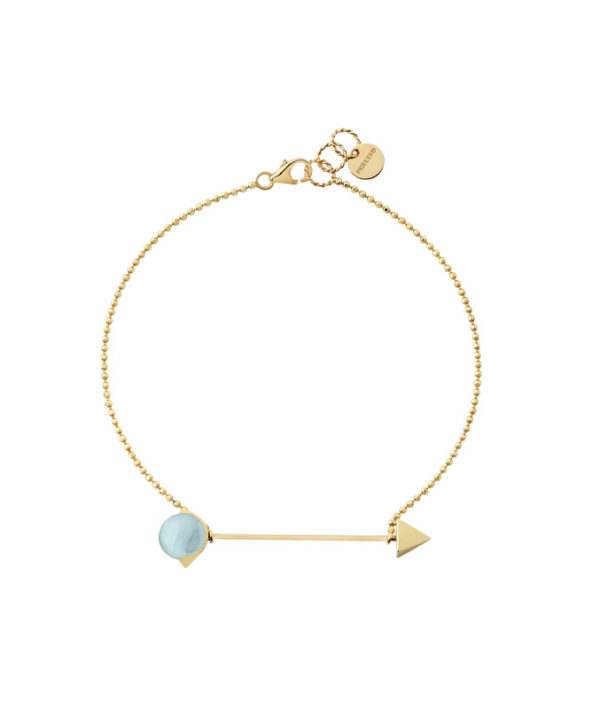 bracelet with chain and blue topaz
