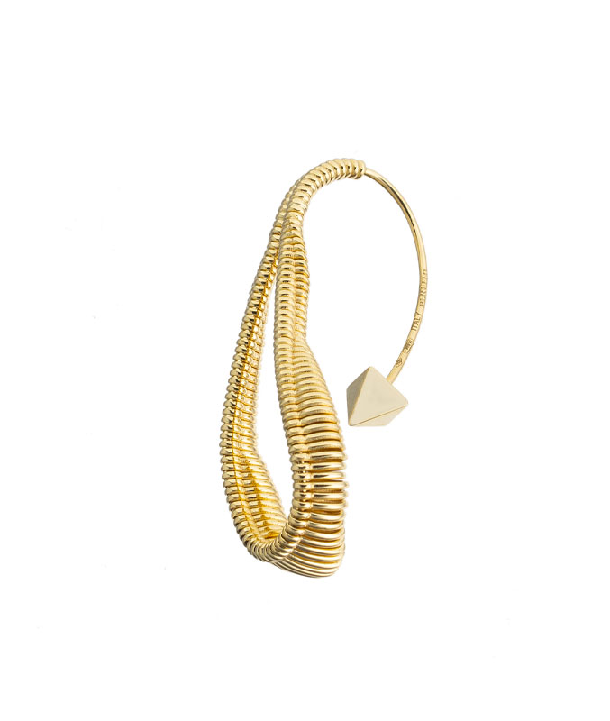 Drop-shaped earring with threadlike moving elements | Peruffo Jewels