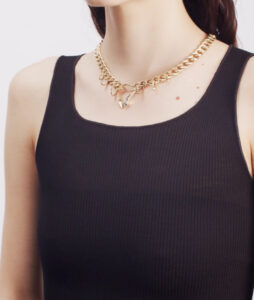 Groumette chain necklace with stud