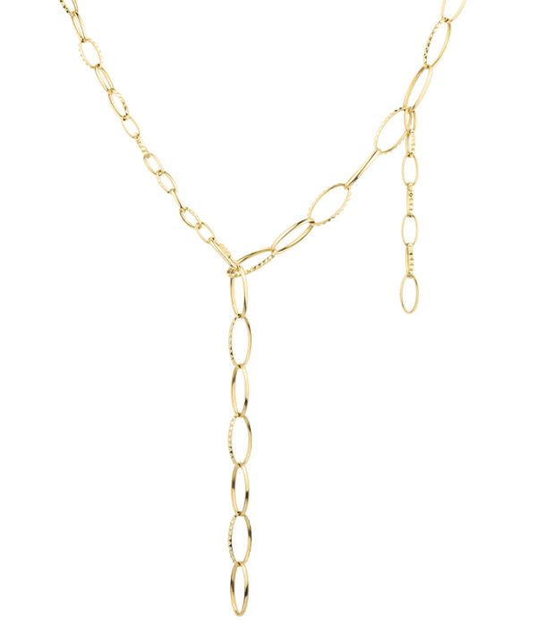 Oval link chain long necklace