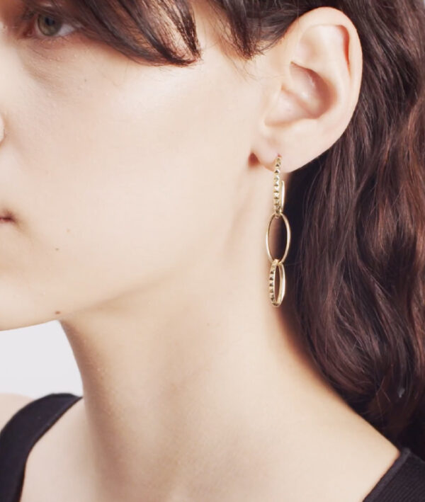 Oval link chain earring